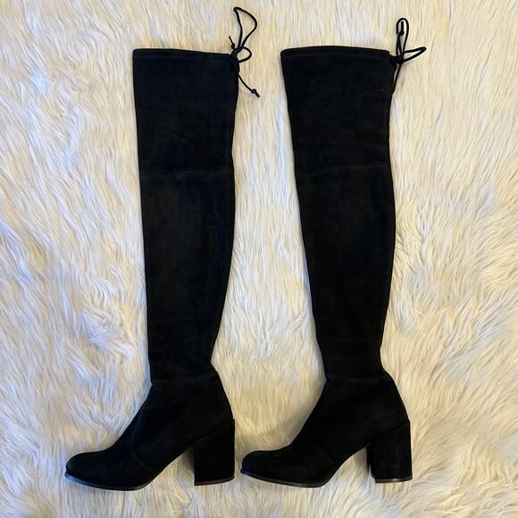 Stuart Weitzman Tieland Over The Knee High Boots Suede Block Heel Thigh High - Picture 8 of 16